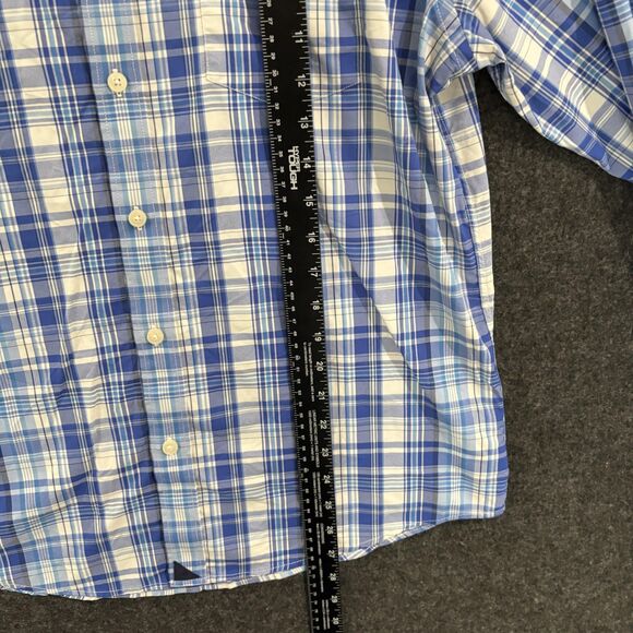 Untuckit Tramonti Shirt Men's Large Blue White Plaid Slim Fit Button Down Pocket - Picture 5 of 9